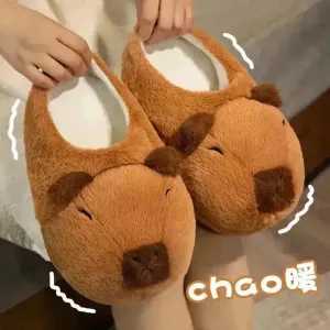 Plush Capybara Indoor Slippers