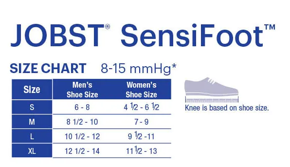 PR/1 JOBST SENSIFOOT DIABETIC SOCK, KNEE HIGH, 8-15 MMHG, XS, WHITE, CLOSED TOE
