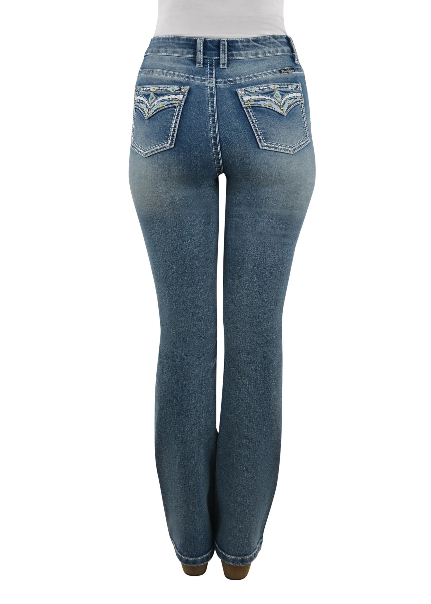 Pure Western Women's Jemma Hi-Waist Bootcut Jean 32 Leg - Moonshine