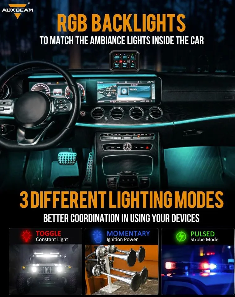 RA60 RGB Switch Panel, Toggle/ Momentary/ Pulsed Mode Supported (One-Sided Outlet)