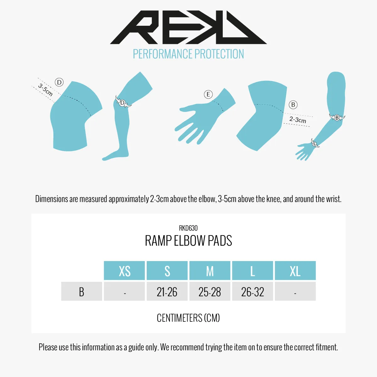 REKD Skateboard/BMX Pro Ramp Elbow Pads