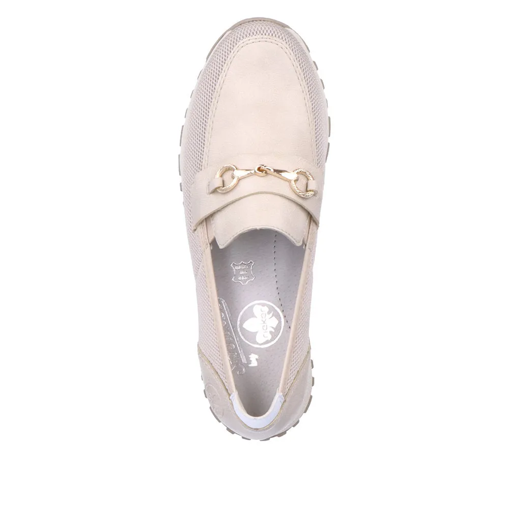 RIEKER - N7455-60 SLIP-ON SHOE - CREAM
