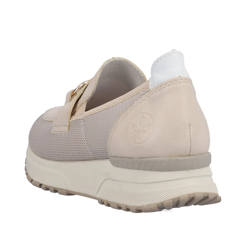 RIEKER - N7455-60 SLIP-ON SHOE - CREAM