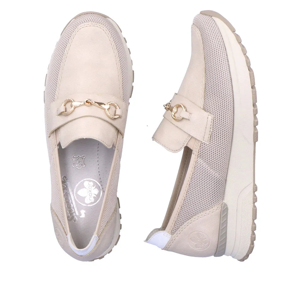 RIEKER - N7455-60 SLIP-ON SHOE - CREAM