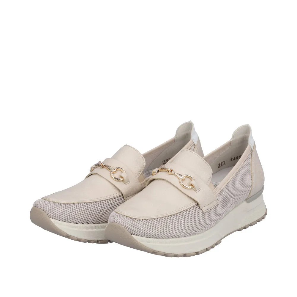 RIEKER - N7455-60 SLIP-ON SHOE - CREAM