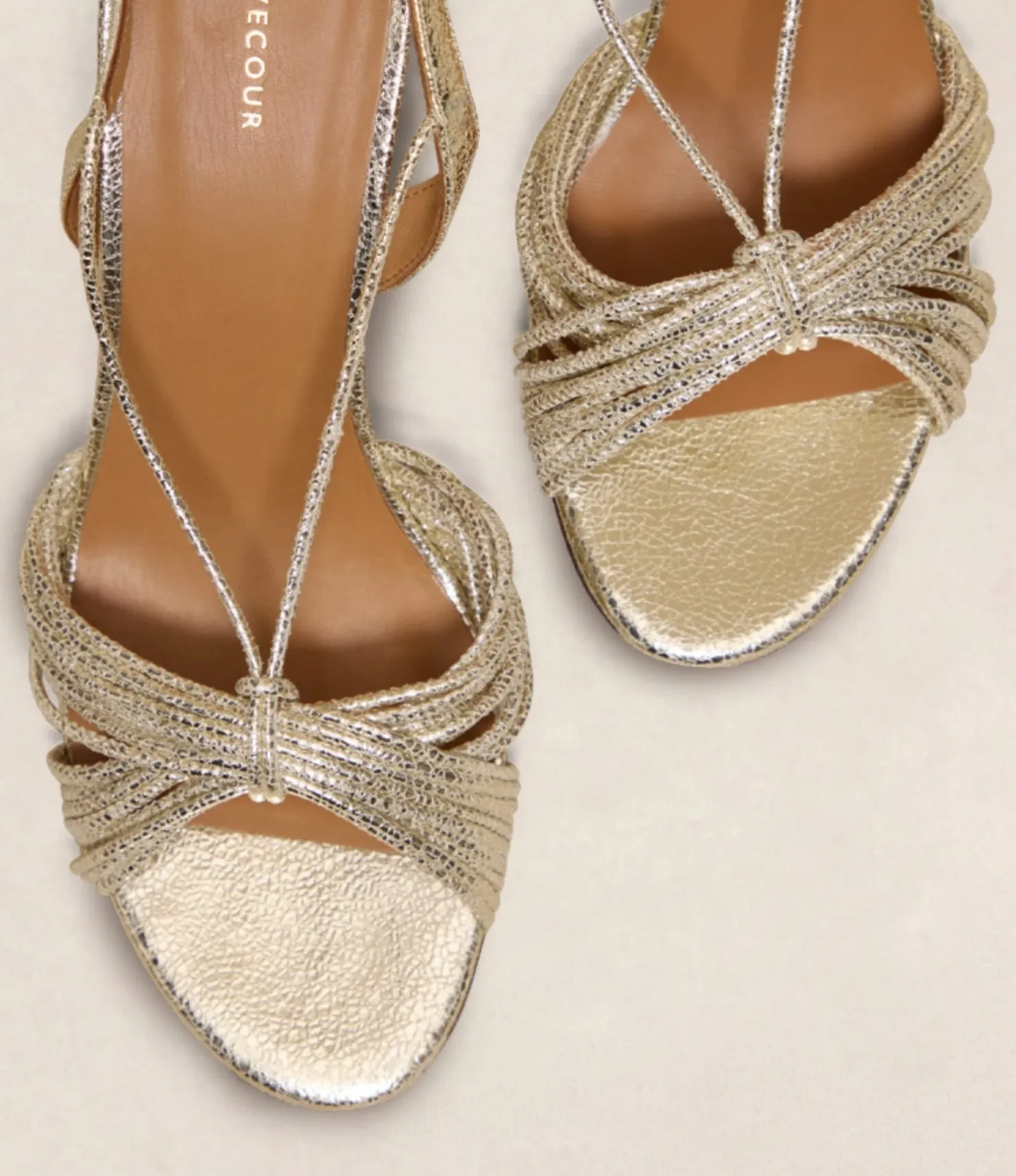 Rivecour N°778 Gold Leather Sandals