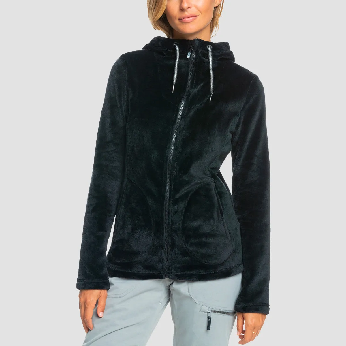 Roxy Tundra Snow Fleece Zip Hoodie True Black - Womens