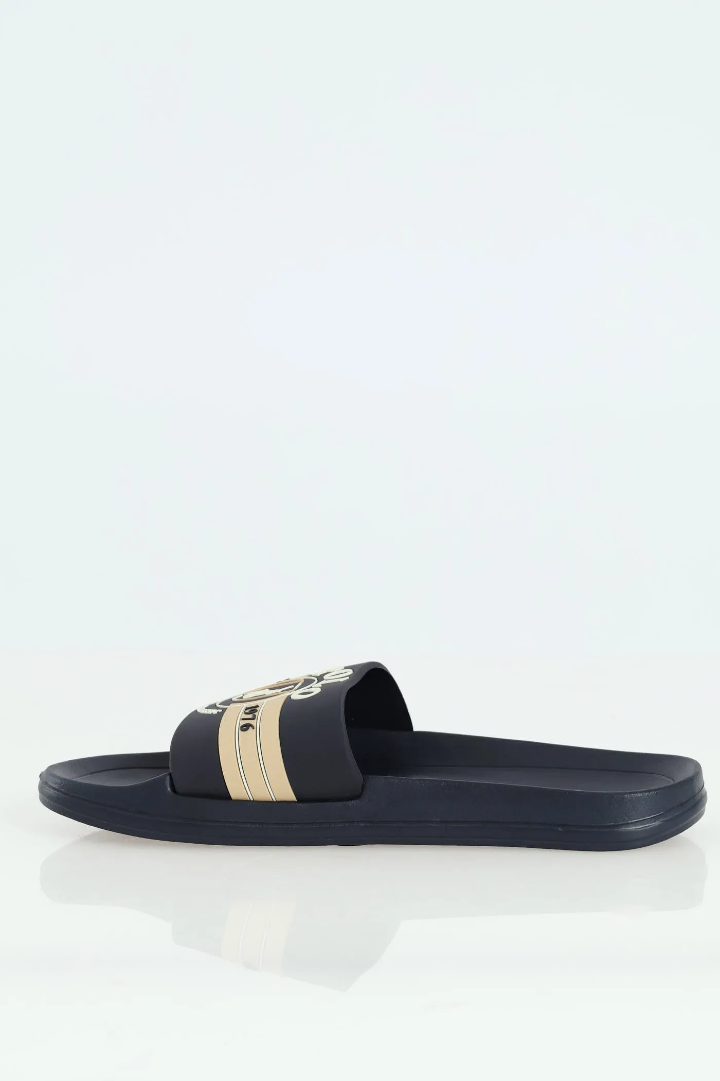 Rubber Crest Open Toe Pool Slide - Navy