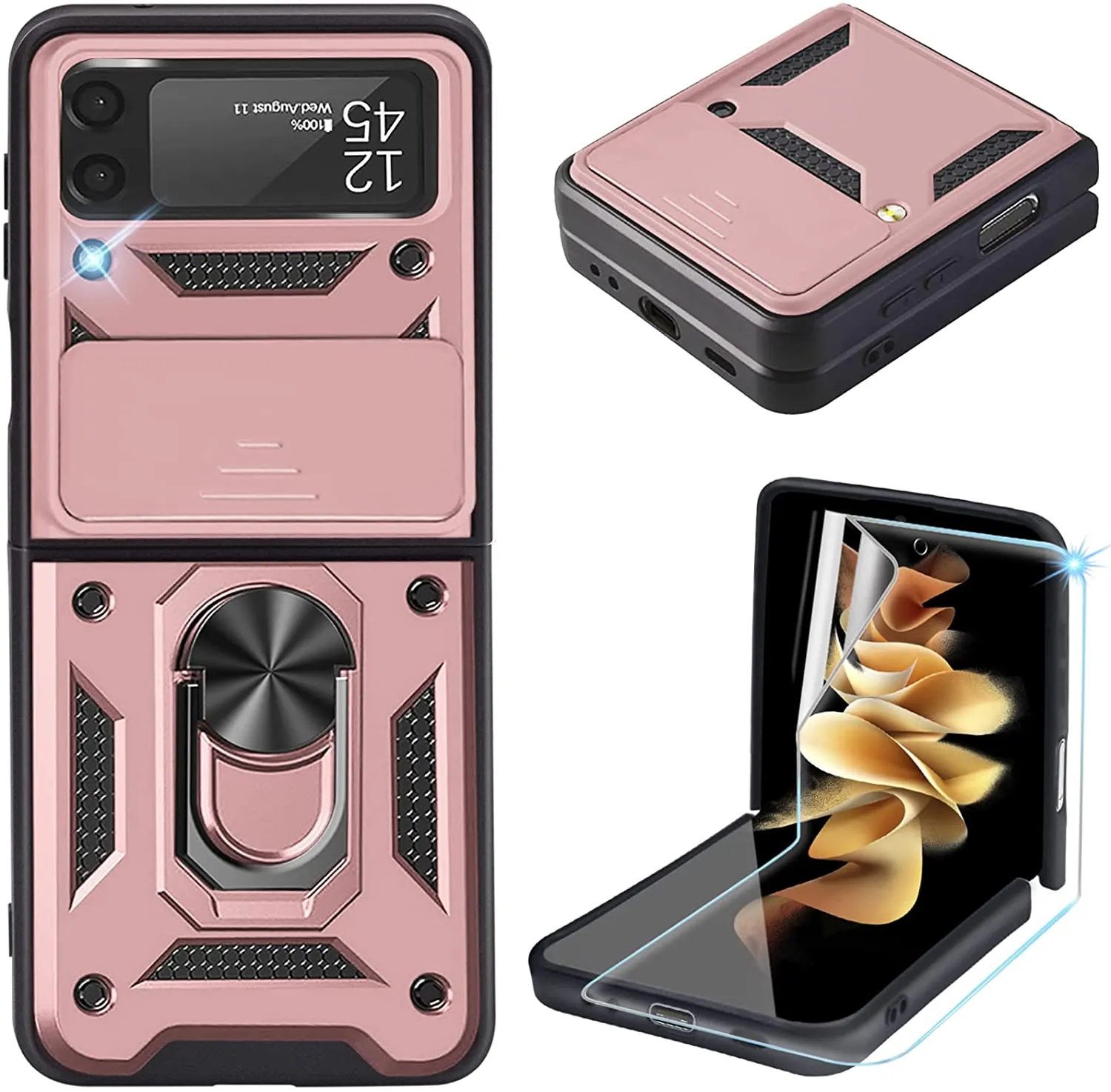 Rugged Military Grade Heavy Duty Armor Shockproof Anti-Drop Phone Case For Galaxy Z Flip 3 5G