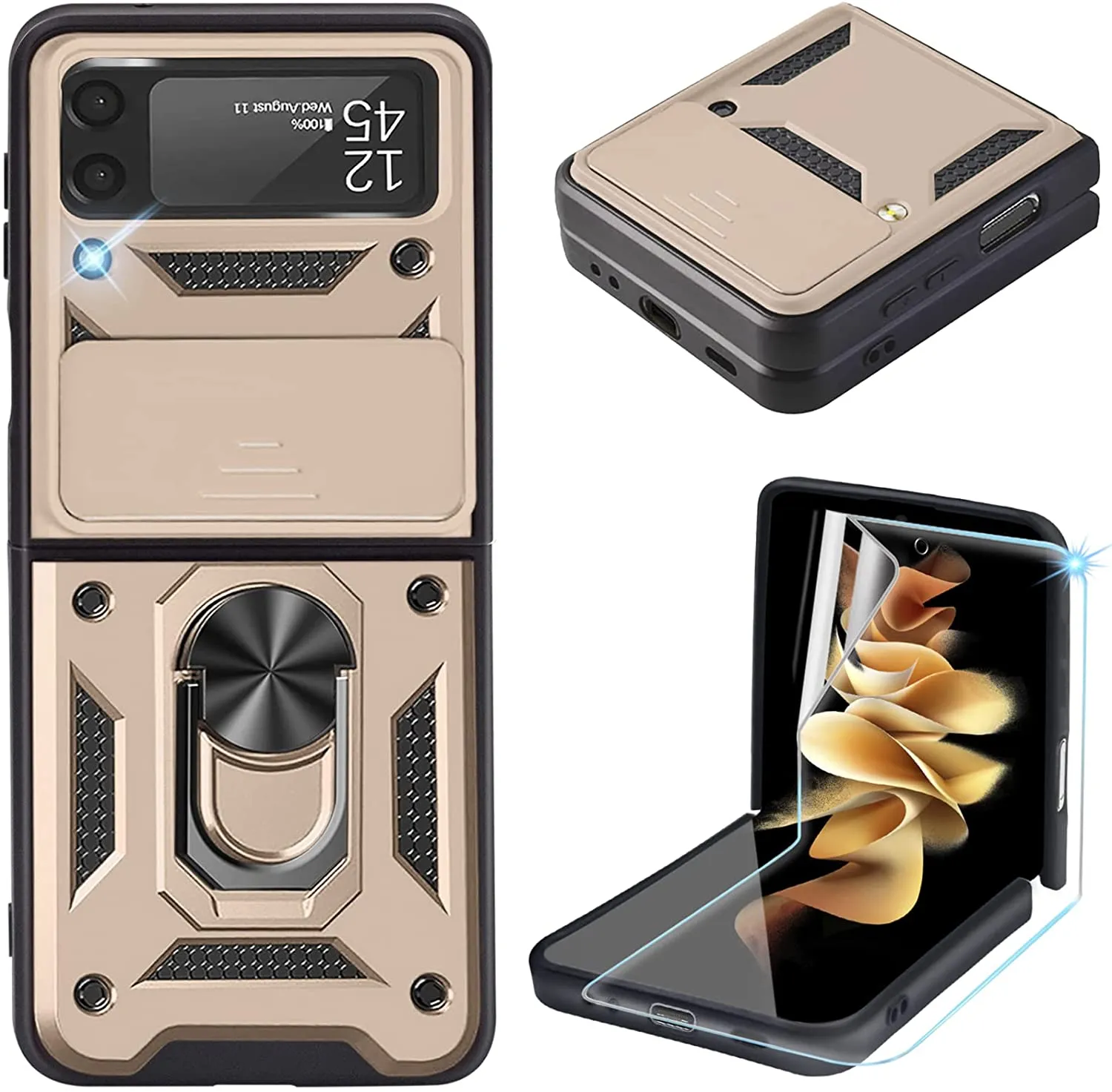 Rugged Military Grade Heavy Duty Armor Shockproof Anti-Drop Phone Case For Galaxy Z Flip 3 5G