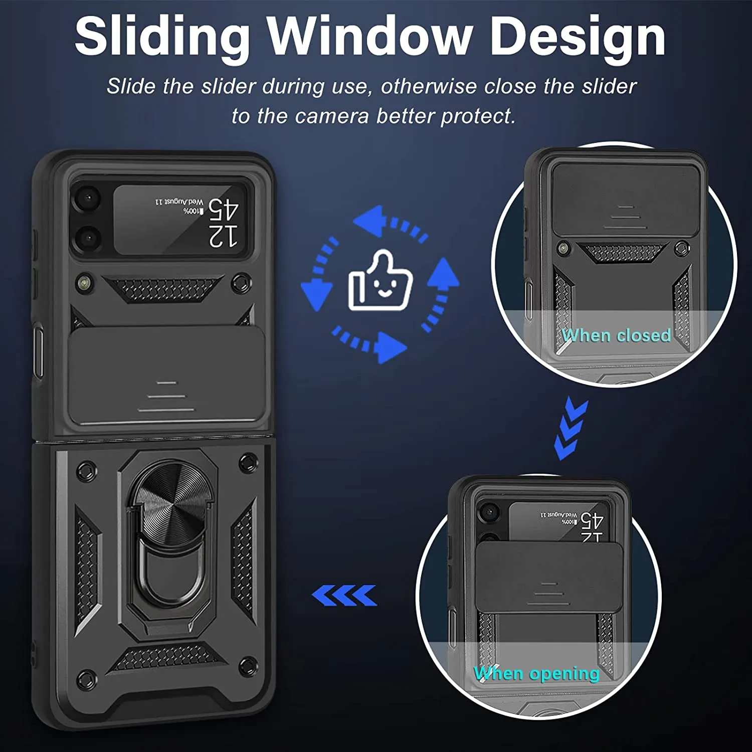 Rugged Military Grade Heavy Duty Armor Shockproof Anti-Drop Phone Case For Galaxy Z Flip 3 5G