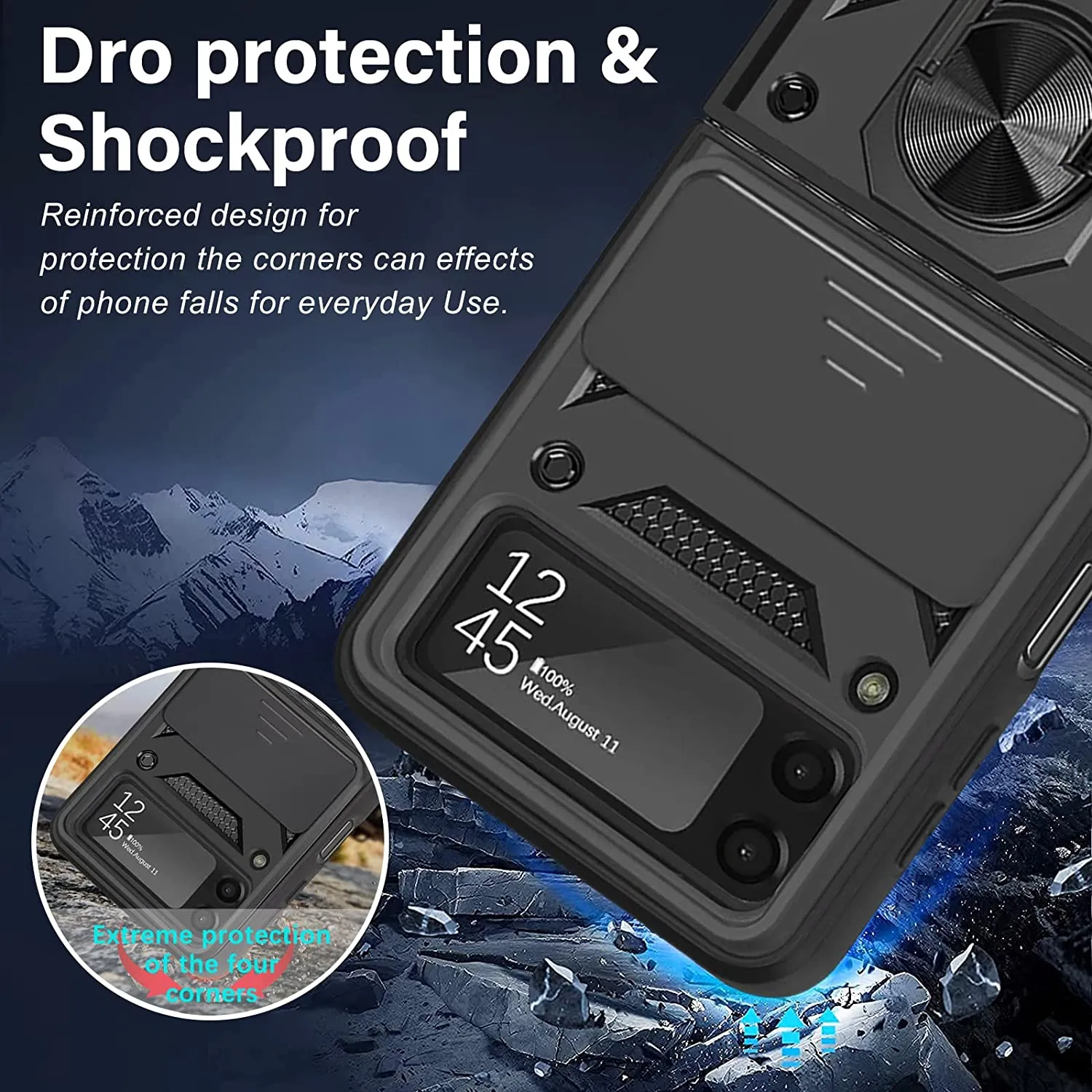 Rugged Military Grade Heavy Duty Armor Shockproof Anti-Drop Phone Case For Galaxy Z Flip 3 5G