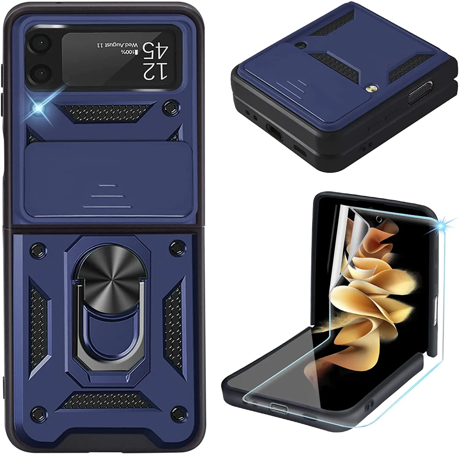 Rugged Military Grade Heavy Duty Armor Shockproof Anti-Drop Phone Case For Galaxy Z Flip 3 5G