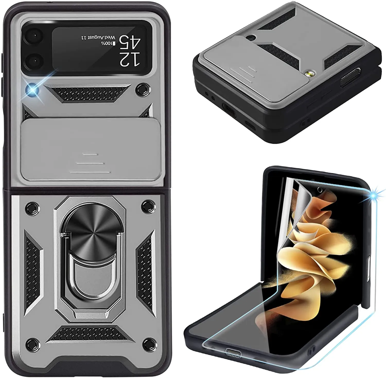 Rugged Military Grade Heavy Duty Armor Shockproof Anti-Drop Phone Case For Galaxy Z Flip 3 5G