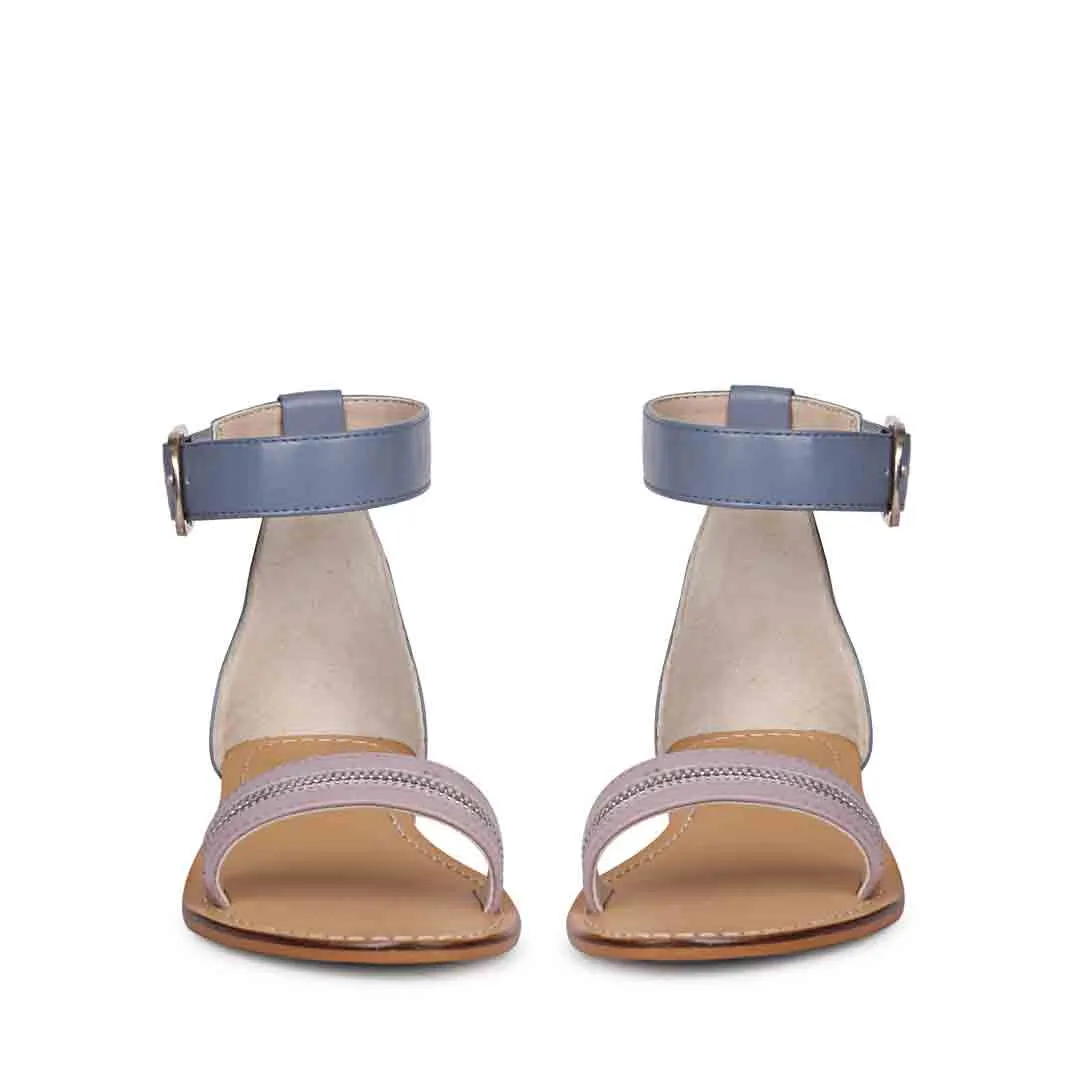 Saint Donelle Zip Decor Lilac Leather Sandals