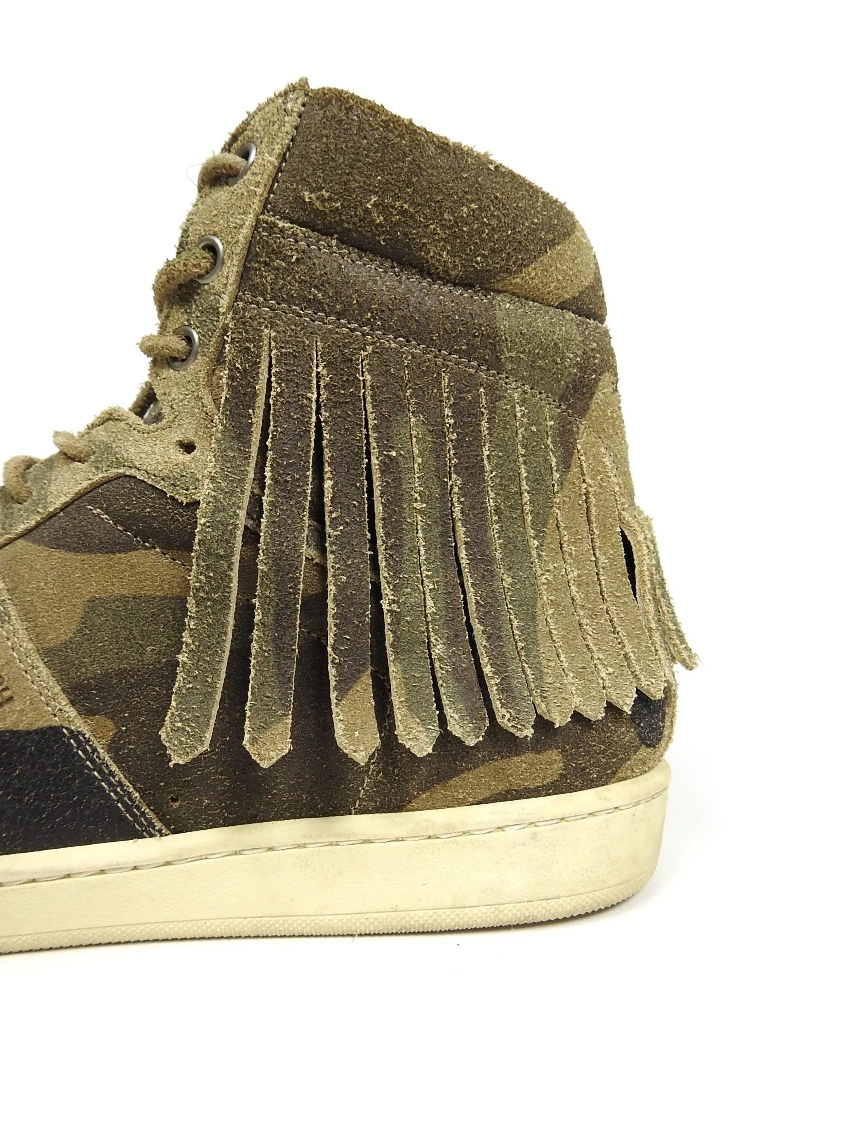 Saint Laurent High Top Fringe Sneaker Size 43