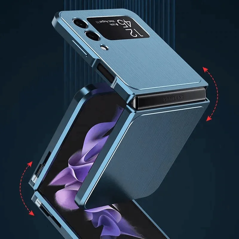 Samsung Galaxy Z Flip 3 Magnetic Brushed Metal Anti-fall Protective Cover For Galaxy Z Fold 3