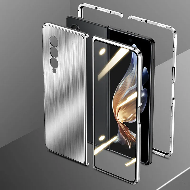 Samsung Galaxy Z Flip 3 Magnetic Brushed Metal Anti-fall Protective Cover For Galaxy Z Fold 3
