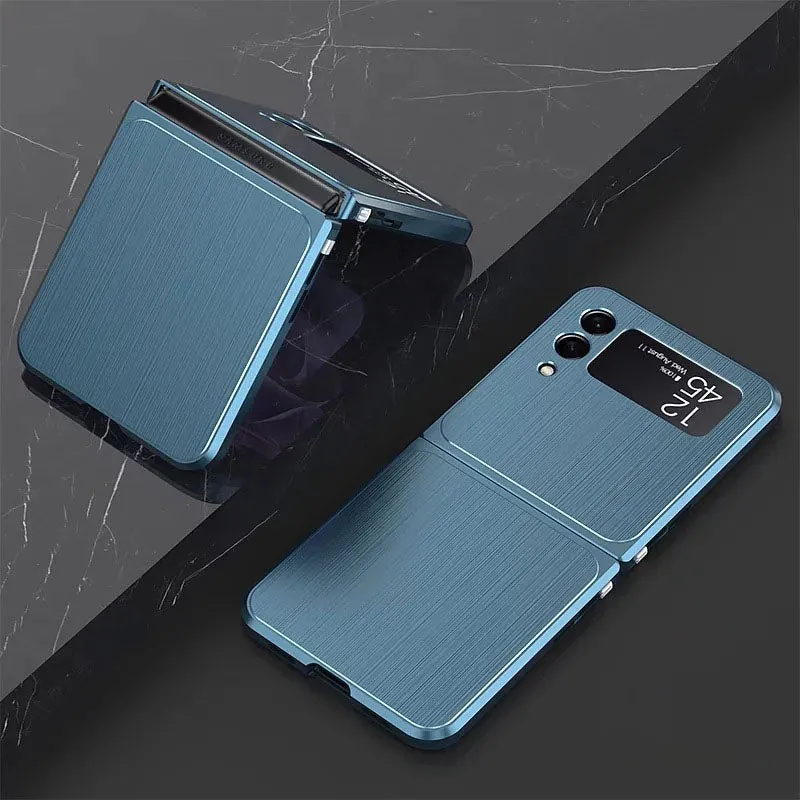 Samsung Galaxy Z Flip 3 Magnetic Brushed Metal Anti-fall Protective Cover For Galaxy Z Fold 3