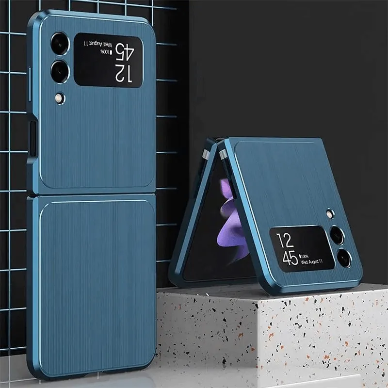 Samsung Galaxy Z Flip 3 Magnetic Brushed Metal Anti-fall Protective Cover For Galaxy Z Fold 3