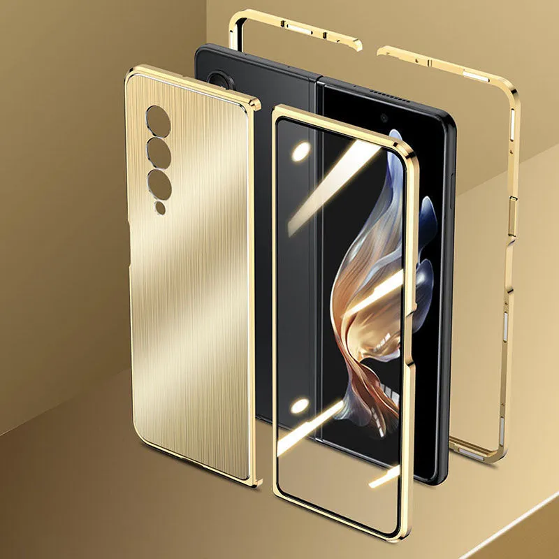 Samsung Galaxy Z Flip 3 Magnetic Brushed Metal Anti-fall Protective Cover For Galaxy Z Fold 3