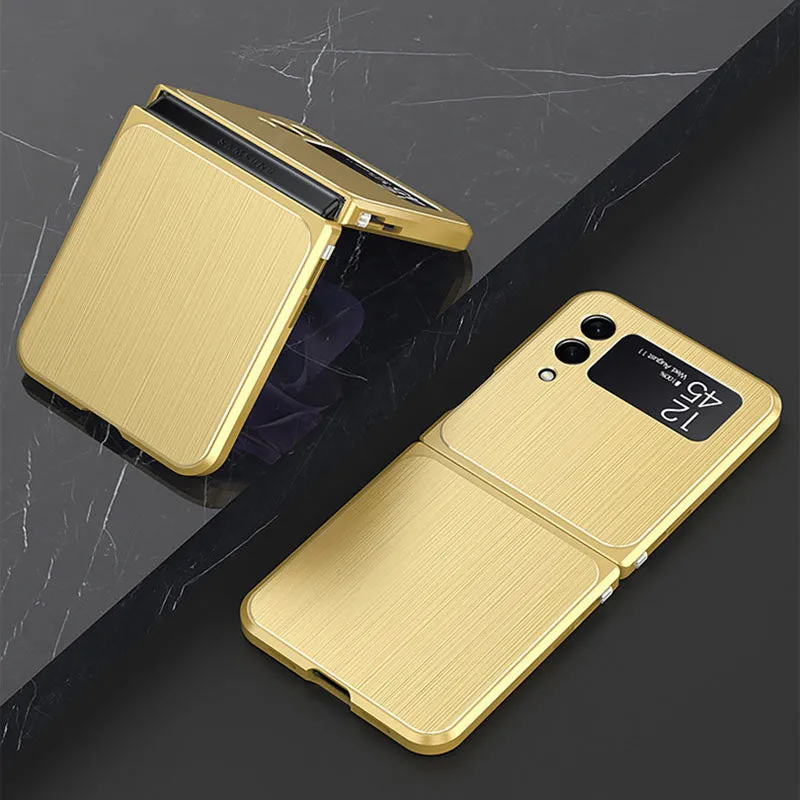 Samsung Galaxy Z Flip 3 Magnetic Brushed Metal Anti-fall Protective Cover For Galaxy Z Fold 3