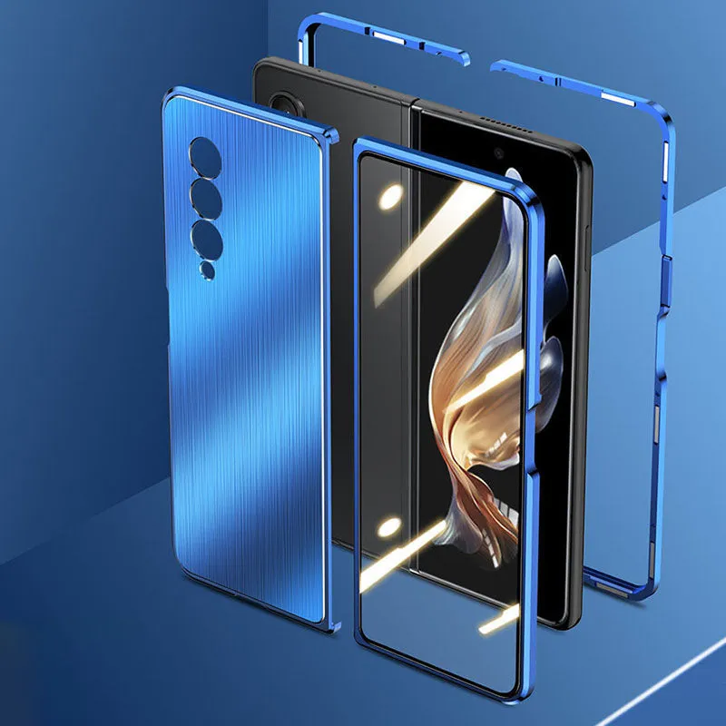 Samsung Galaxy Z Flip 3 Magnetic Brushed Metal Anti-fall Protective Cover For Galaxy Z Fold 3