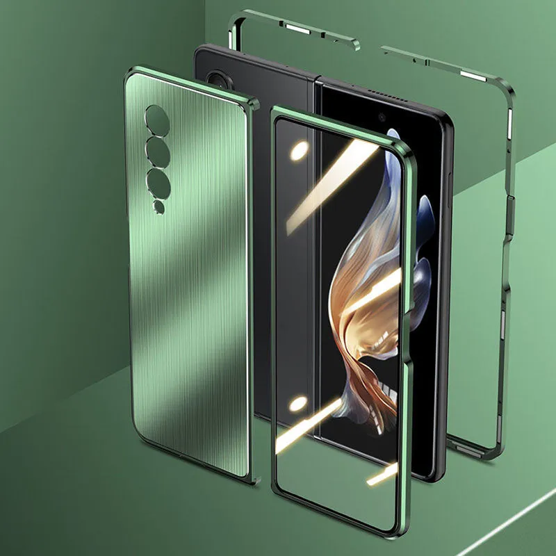 Samsung Galaxy Z Flip 3 Magnetic Brushed Metal Anti-fall Protective Cover For Galaxy Z Fold 3