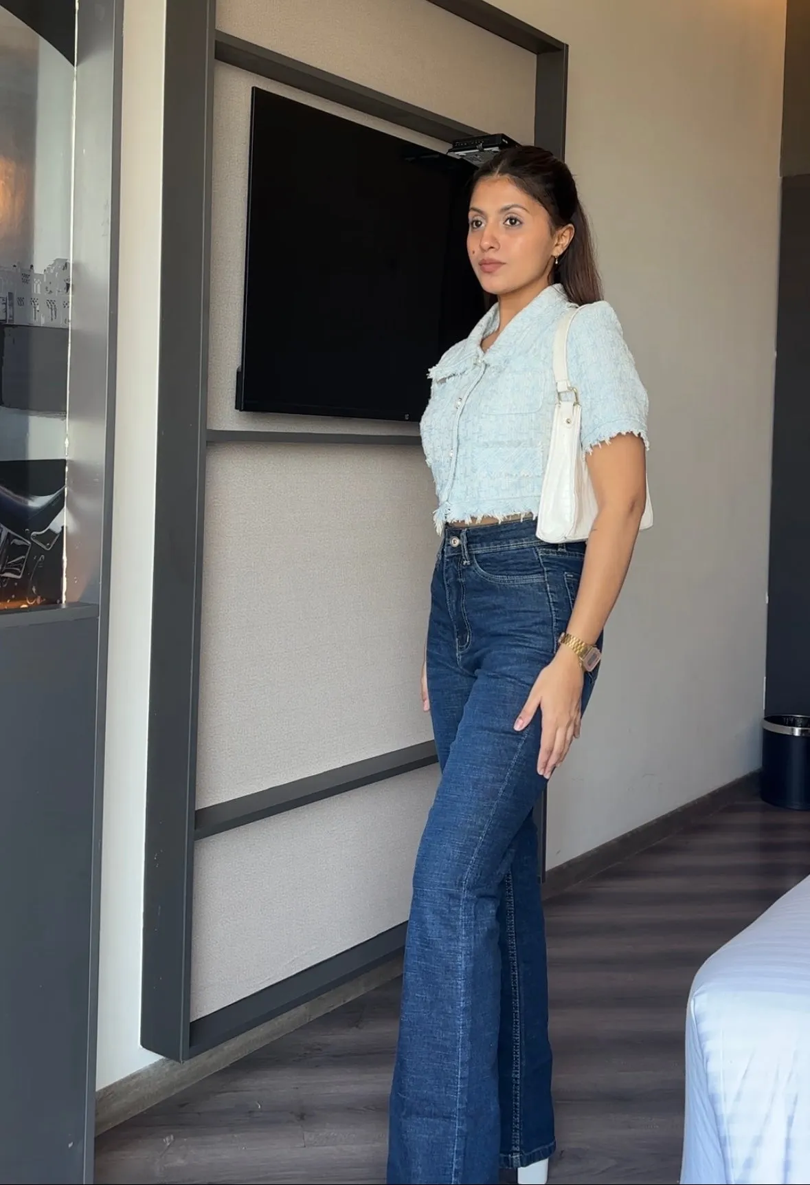 SFK premium Highwaist flare jeans dark blue