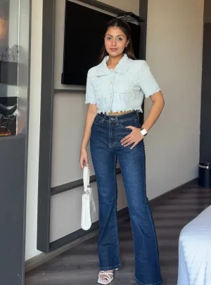 SFK premium Highwaist flare jeans dark blue
