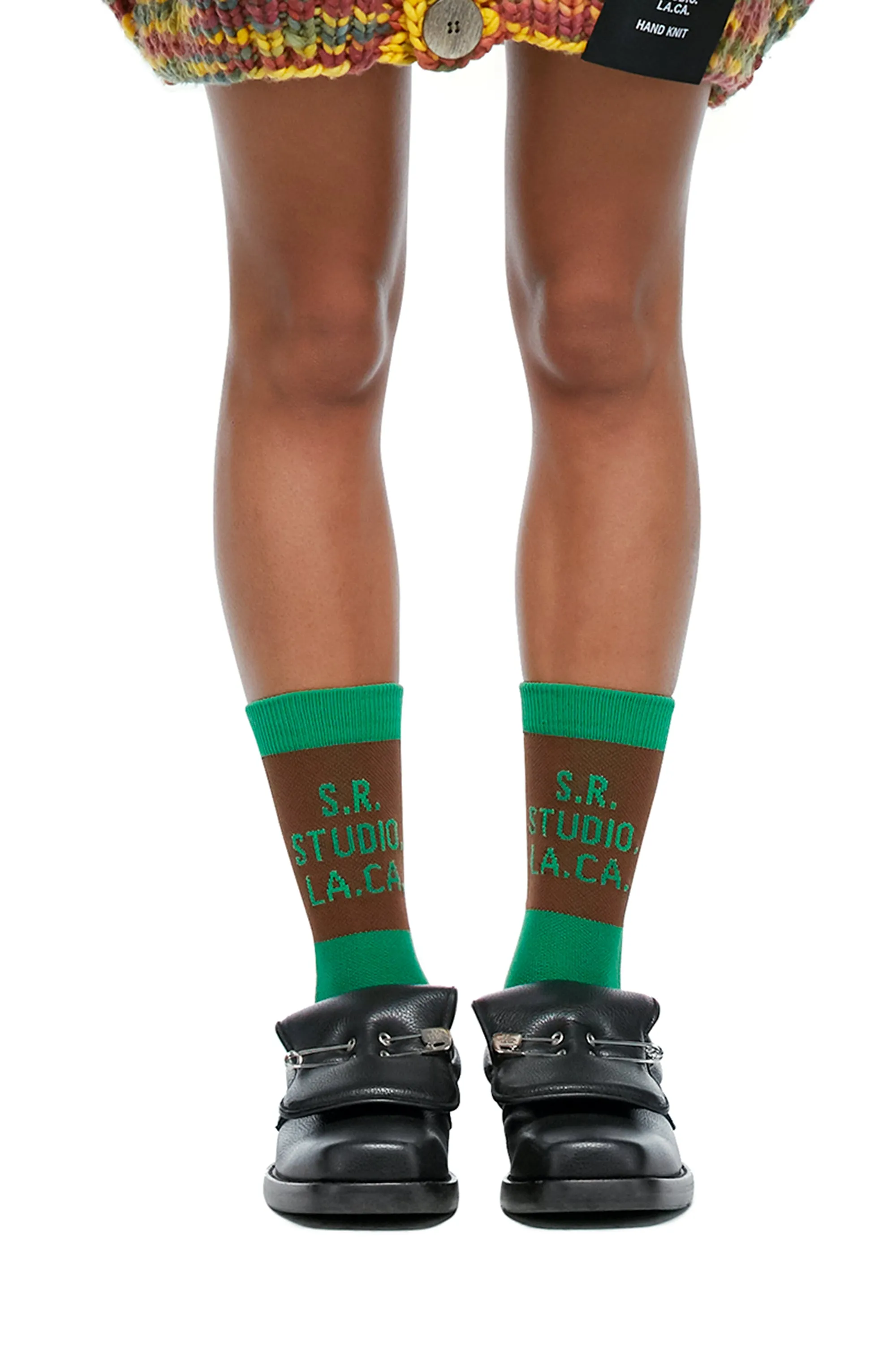 SHORT SOCK WITH CONTRAST S.R.S. LOGO