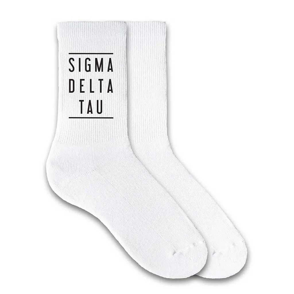 Sigma Delta Tau Sorority Crew Socks