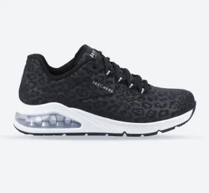 Skechers 155642 Uno 2 In Kat Neato Sneakers für Damen in weiter Passform - Schwarz