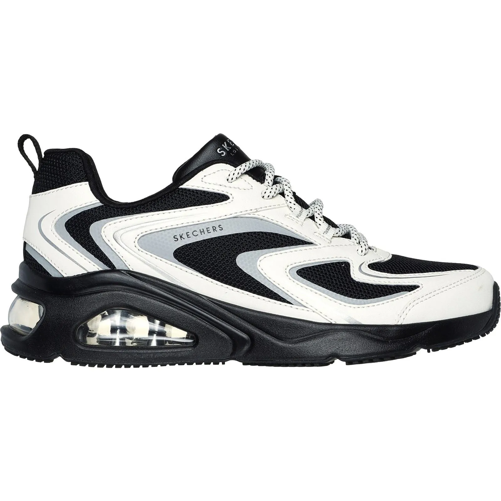 Skechers 177424 Tres Air Uno Street FL Air Sneakers für Damen, weite Passform, Schwarz/Weiß