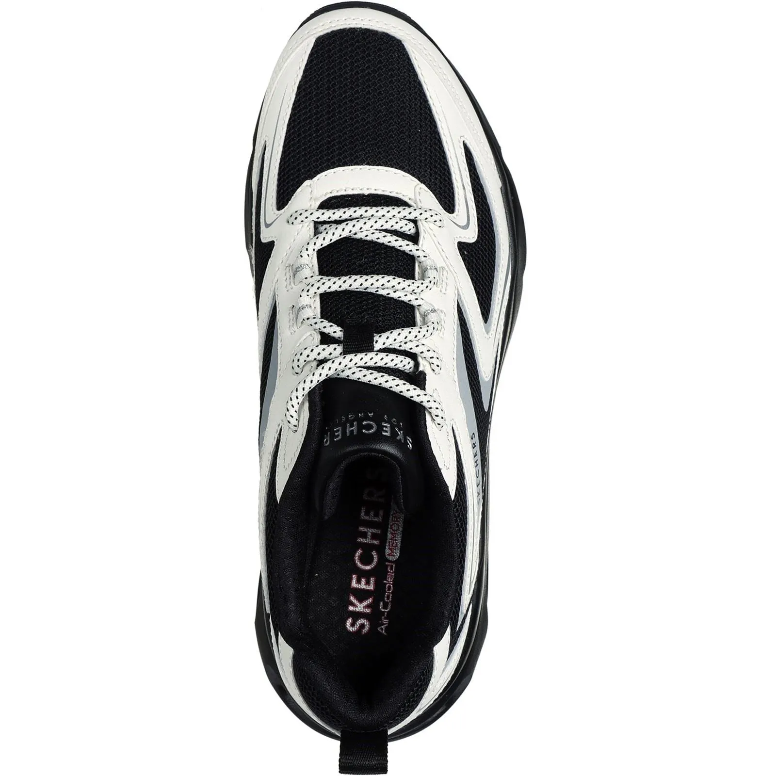 Skechers 177424 Tres Air Uno Street FL Air Sneakers für Damen, weite Passform, Schwarz/Weiß
