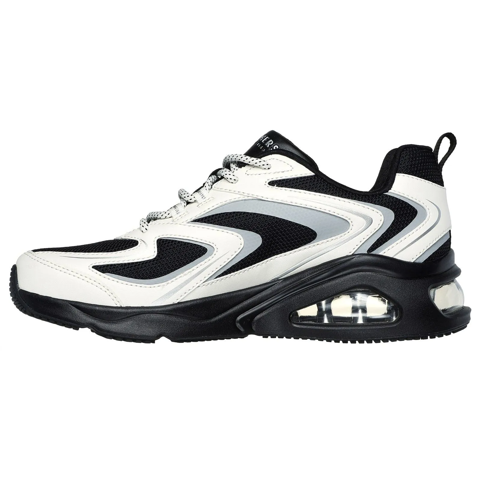 Skechers 177424 Tres Air Uno Street FL Air Sneakers für Damen, weite Passform, Schwarz/Weiß