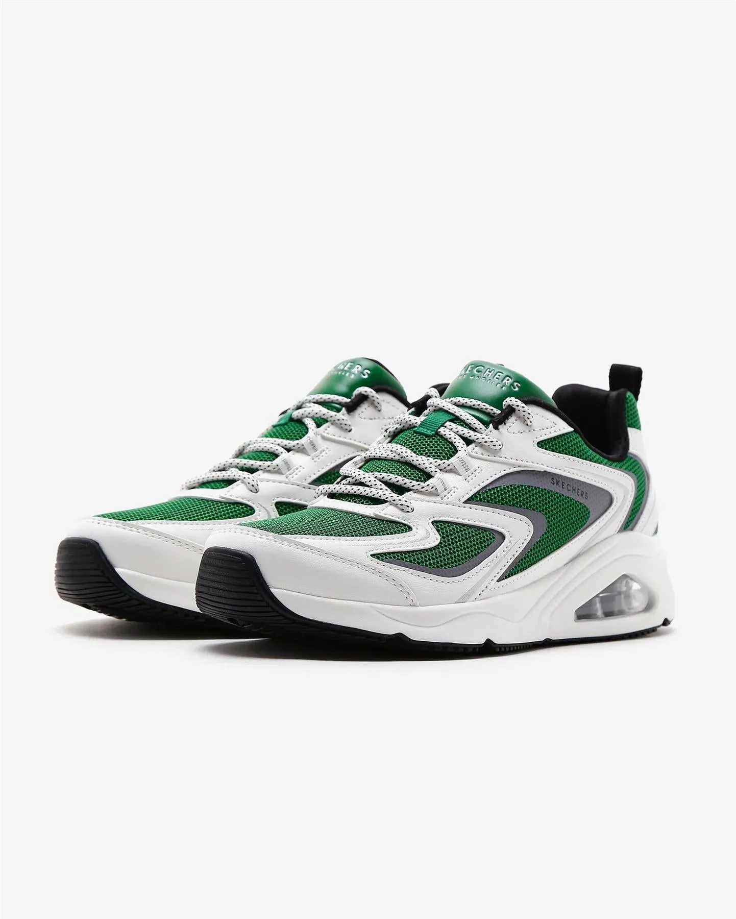 Skechers 177424 Tres Air Uno Street FL Air Sneakers für Damen, weite Passform, Weiß/Grün
