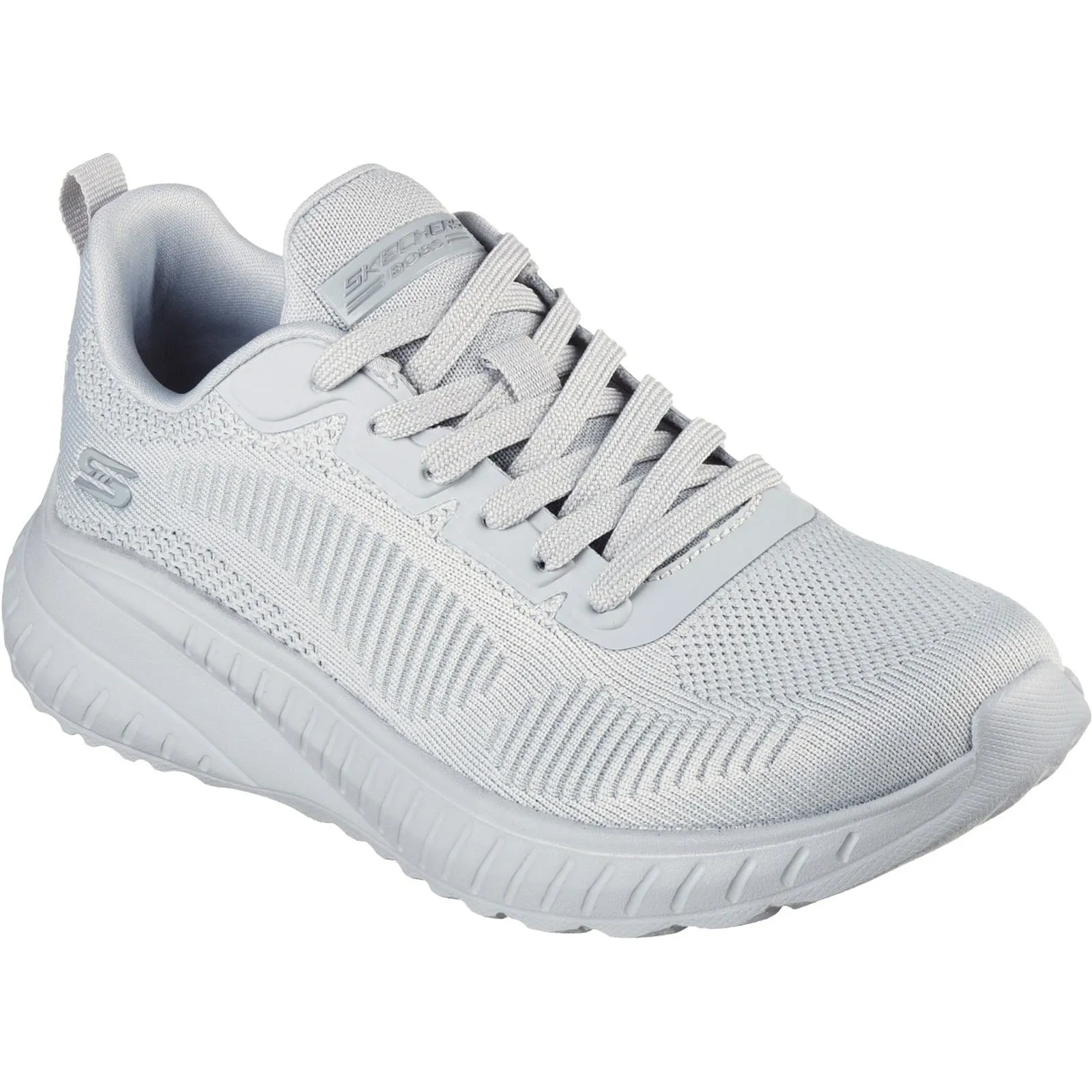 Skechers Bobs Squad Chaos Face Off 117209 Vegane Sneakers für Damen, weite Passform, Hellgrau