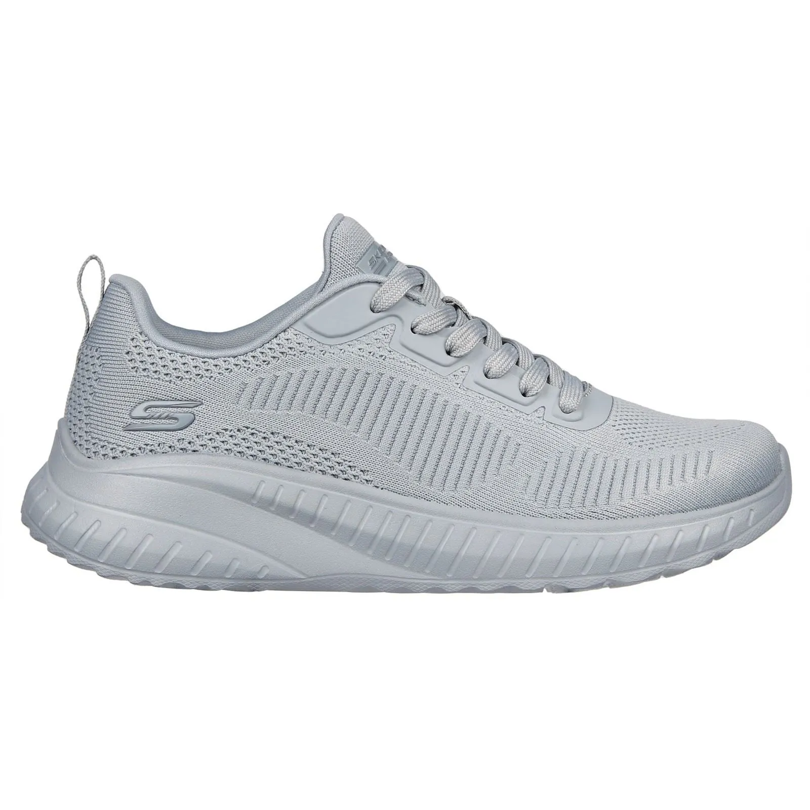 Skechers Bobs Squad Chaos Face Off 117209 Vegane Sneakers für Damen, weite Passform, Hellgrau