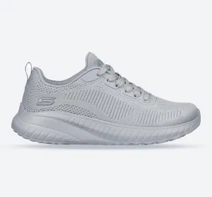 Skechers Bobs Squad Chaos Face Off 117209 Vegane Sneakers für Damen, weite Passform, Hellgrau