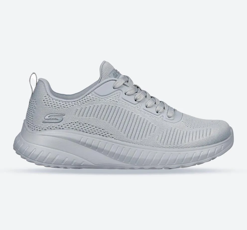 Skechers Bobs Squad Chaos Face Off 117209 Vegane Sneakers für Damen, weite Passform, Hellgrau