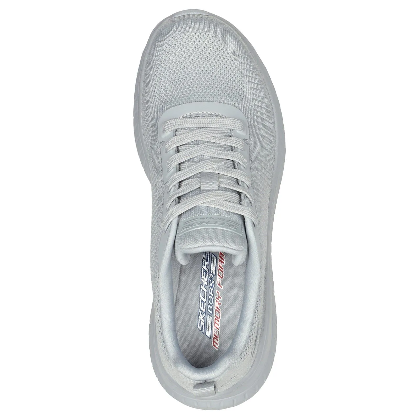 Skechers Bobs Squad Chaos Face Off 117209 Vegane Sneakers für Damen, weite Passform, Hellgrau