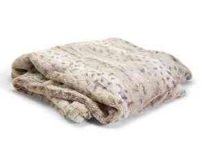 SNOW LEOPARD FAUX FUR THROW