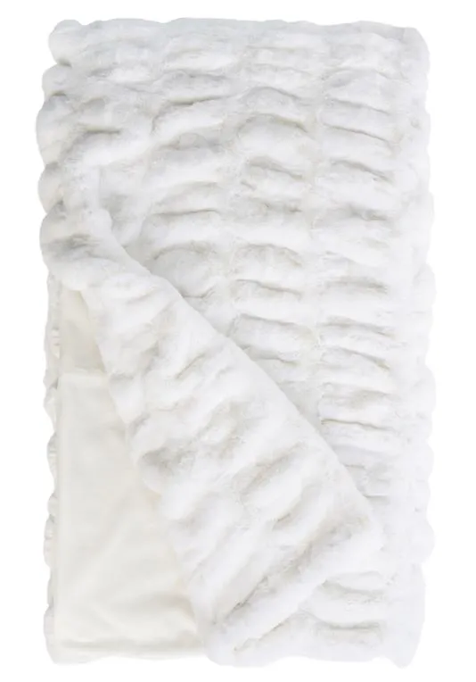 SNOW MINK THROW 60X60