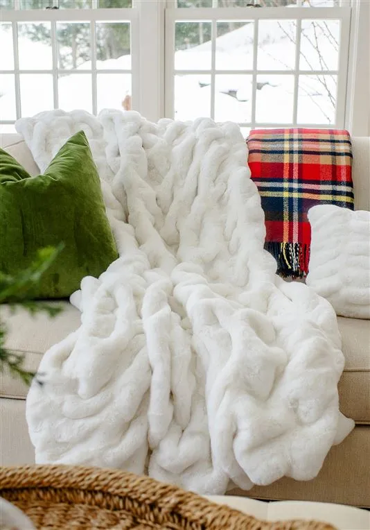 SNOW MINK THROW 60X60