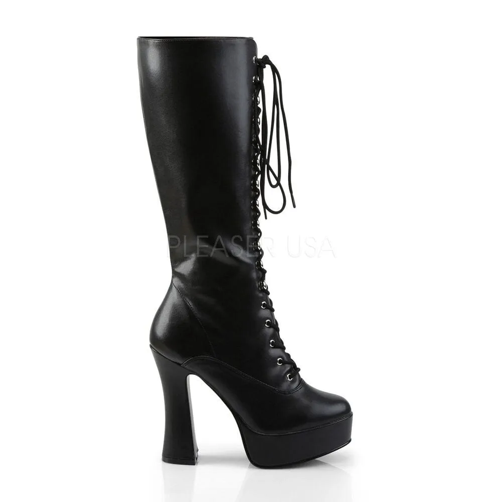SS-ELECTRA-2020 Platform Boot  | Black Faux Leather