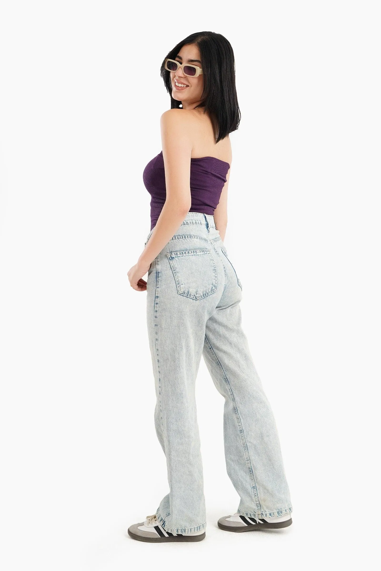 Strapless Ribbed Top