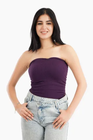 Strapless Ribbed Top
