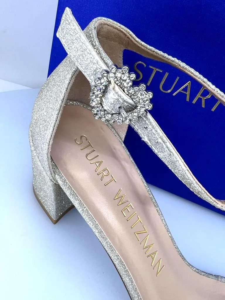 STUART WEITZMAN NUDISTCURVE BLOCK HEEL SANDALS
