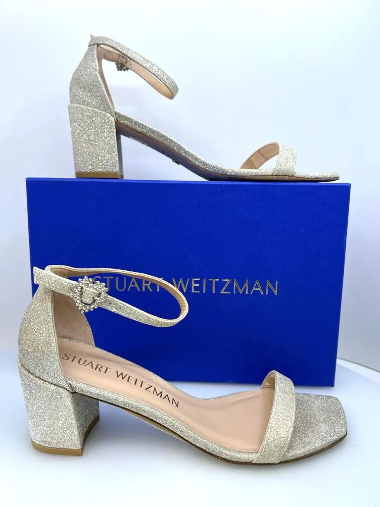 STUART WEITZMAN NUDISTCURVE BLOCK HEEL SANDALS